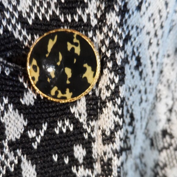 St. John Collection Black & White Python Print Santana Knit Swing Coat Size 4 - Picture 8 of 16